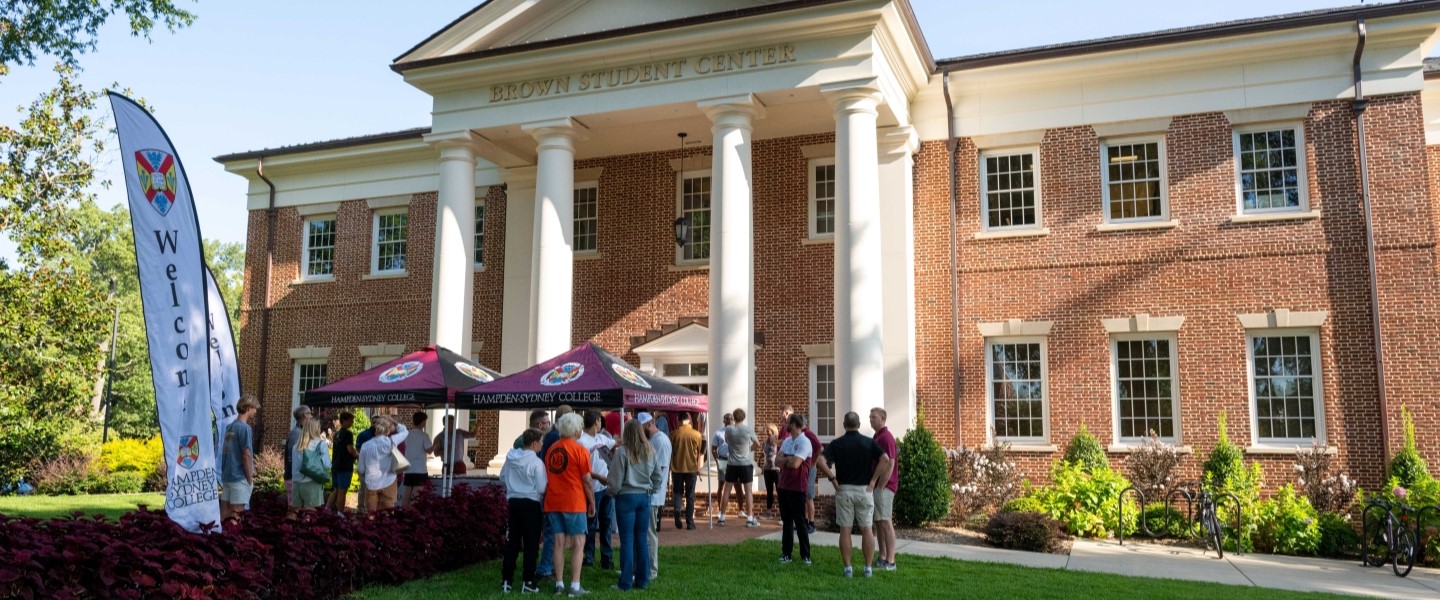 Families and students gathered outside Brown Student Center