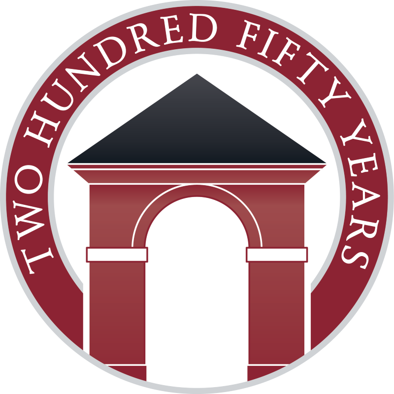 Hampden-Sydney College 250th Anniversary logo in garnet