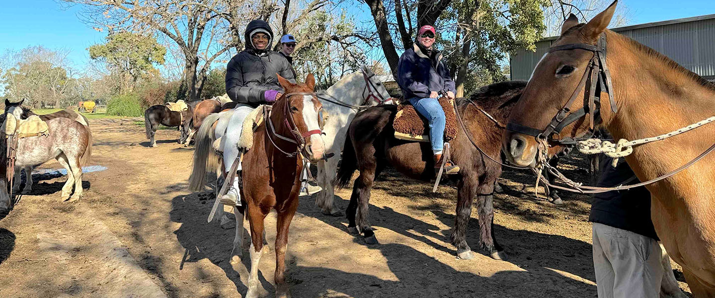 Students on horseback in Argentina