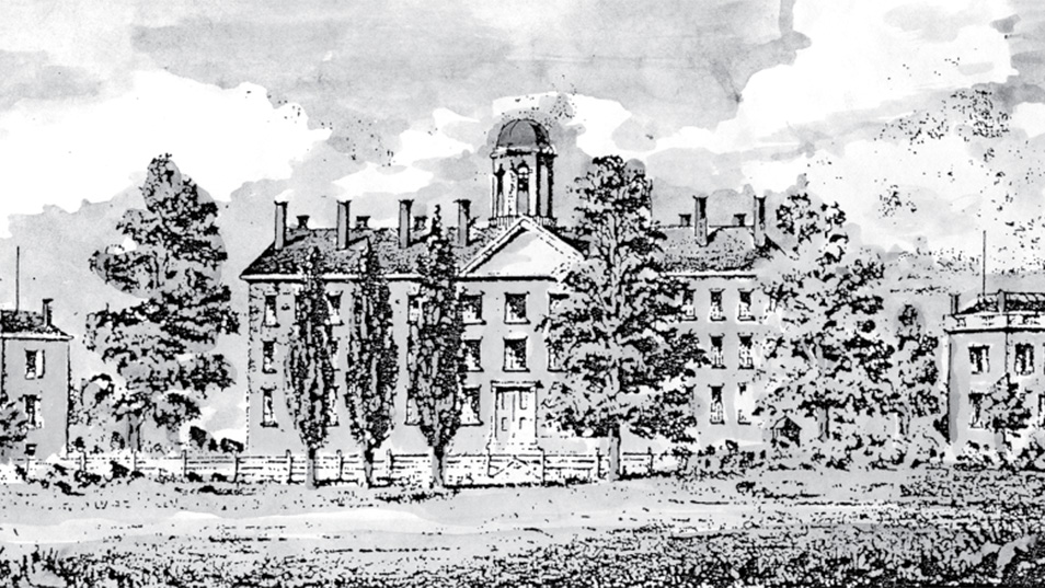 drawing of the Seminary, 1840s