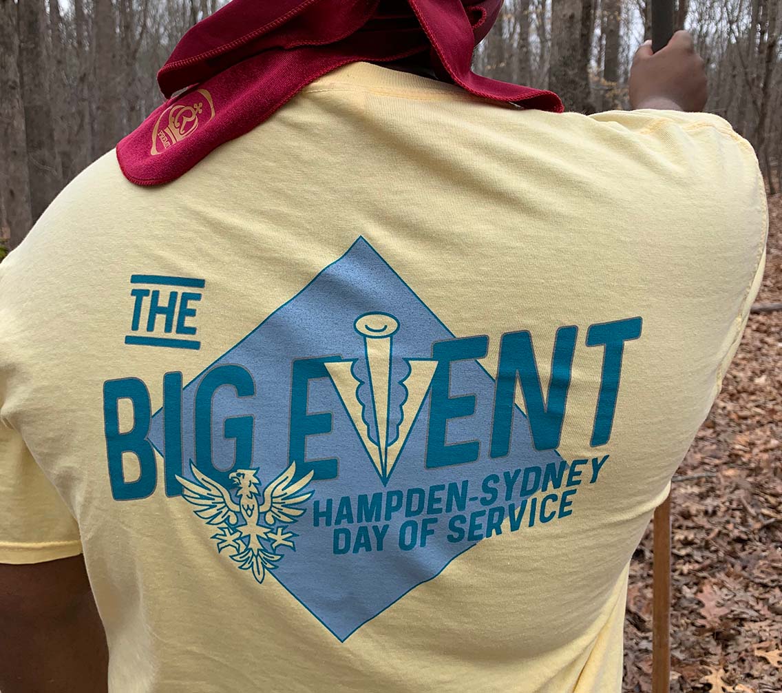 the Big Event logo on the back of a t-shirt