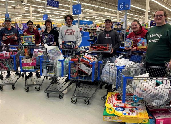 H-SC students with full carts at Wal-Mart