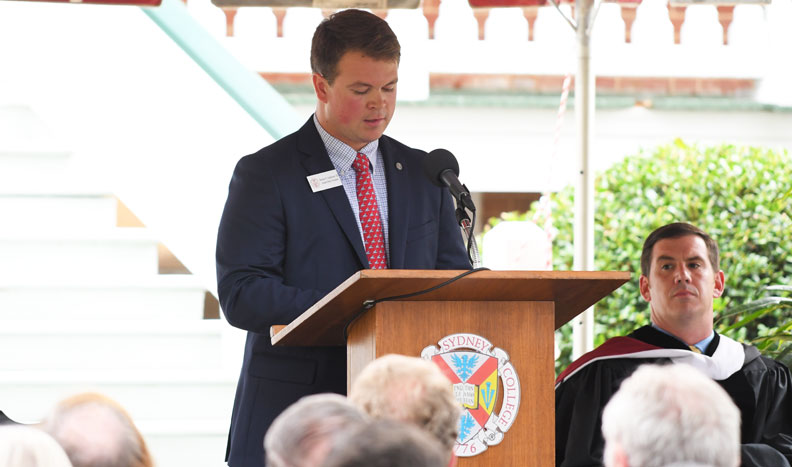 Ben Anderson speaking at convocation