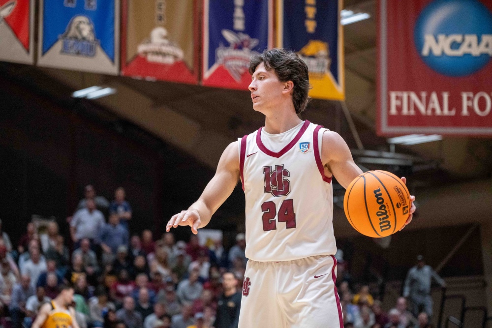 Adam Brazil on the court during a Tiger basketball game